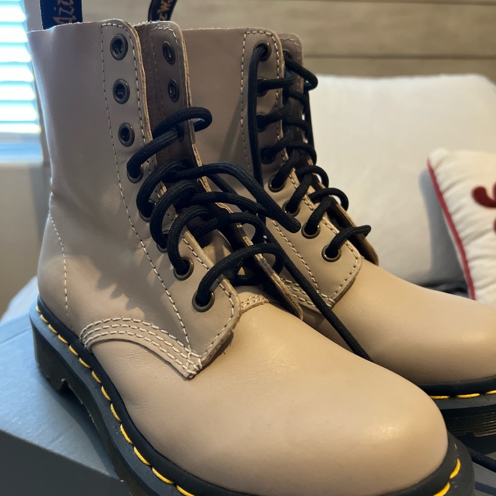 Dr. Martens Women's Beige Combat Boots